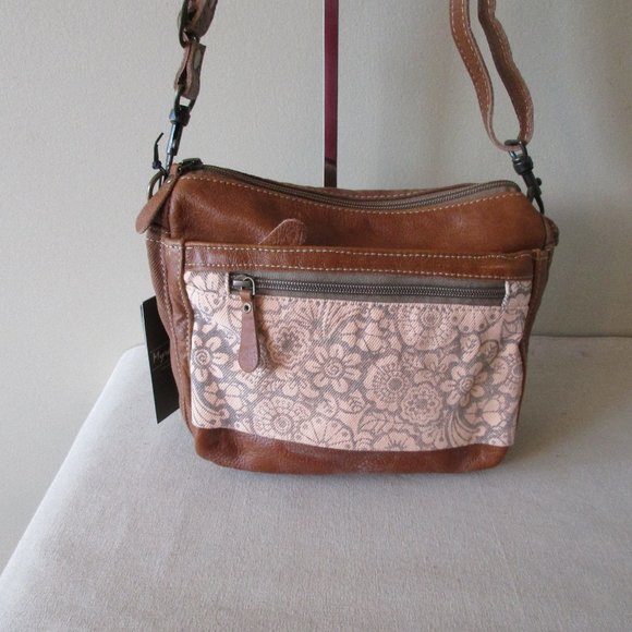 Myra Bag Handbags - Myra Bag Crossbody Peach and Leather S-1569